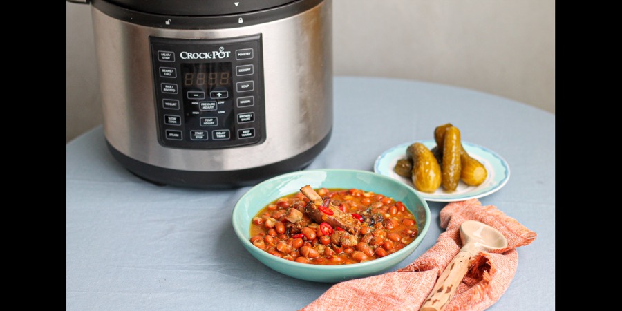 Reteta Fasole cu costita afumata la Multicooker Crock-Pot Express cu gatire s...