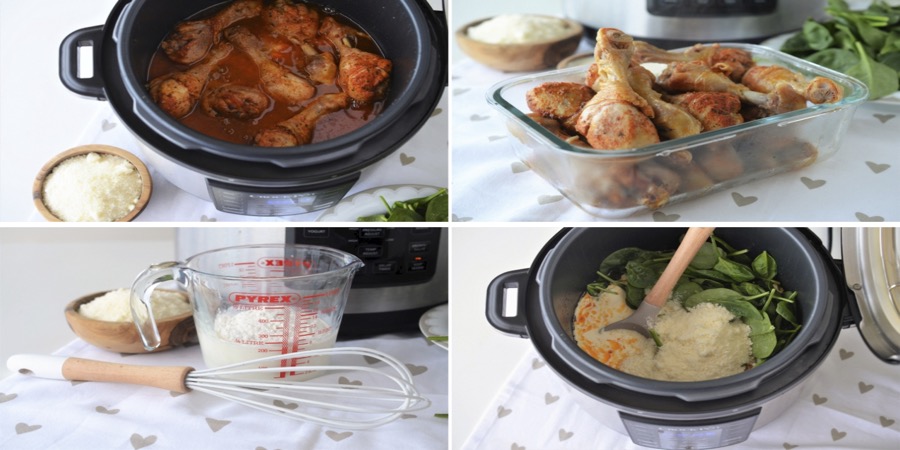 Rețetă pulpe de pui cu spanac la Multicooker Crock-pot Express cu gătire sub presiune by Teos Kitchen