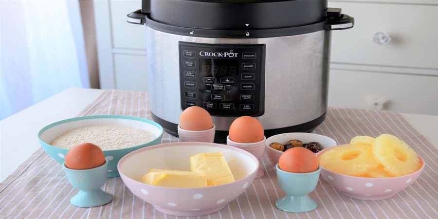 Reteta prajitura rasturnata cu fructe la Multicooker Crock-Pot Express cu gatire sub presiune by Teos Kitchen