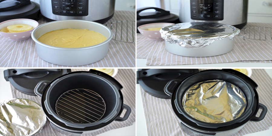 Reteta prajitura rasturnata cu fructe la Multicooker Crock-Pot Express cu gatire sub presiune by Teos Kitchen