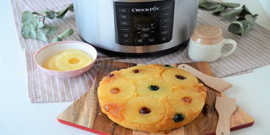 Reteta Prajitura rasturnata cu fructe la Multicooker Crock-Pot Express cu gat...