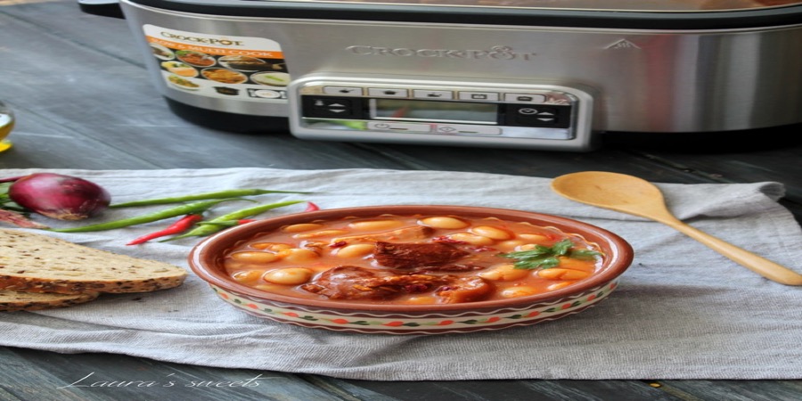 Rețetă borș de fasole cu ciolan afumat la Multicooker 5in1 Digital 5.6L Crock...