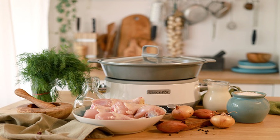 Rețetă ciulama de pui la Slow Cooker 6.0L Digital DuraCeramic Sauté Crock-Pot by Bucătar Maniac
