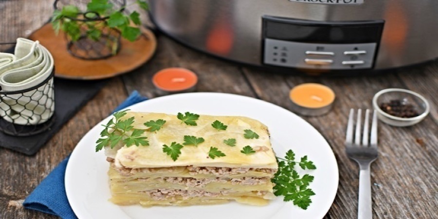Rețetă musaca de cartofi la Slow Cooker Crock-Pot 7.5L Digital by Carte de Re...