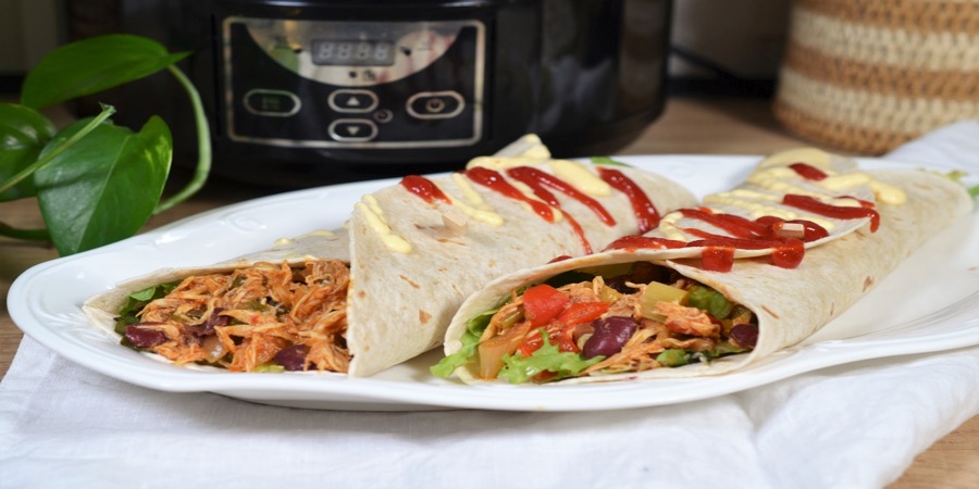 Rețetă tortilla wrap cu pui gătit lent la Slow cooker Crockpot by Teos Kitchen