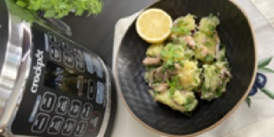 Rețetă salată de cartofi cu pește afumat la multicooker Turbo Express by Gabr...